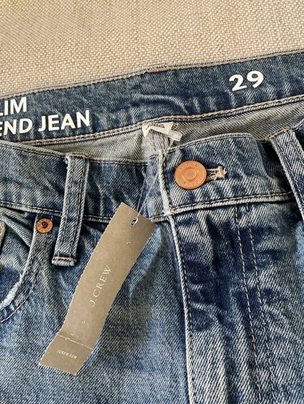 J Crew Slim Boyfriend Jean Ripped Knees BB474 NWT 28x27 - Picture 4 of 4